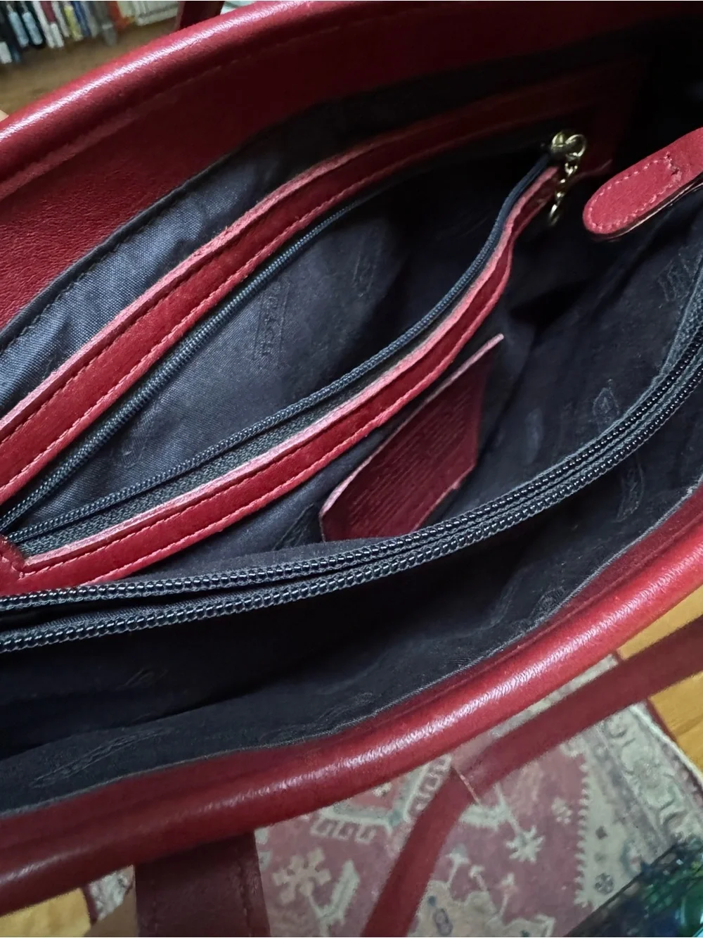 Coach Vintage Red Leather Tote Bag 9077
